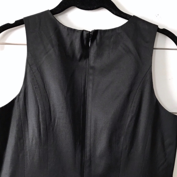 Club Monaco Black Satin Drop Waist Sheath Dress - Picture 5 of 7